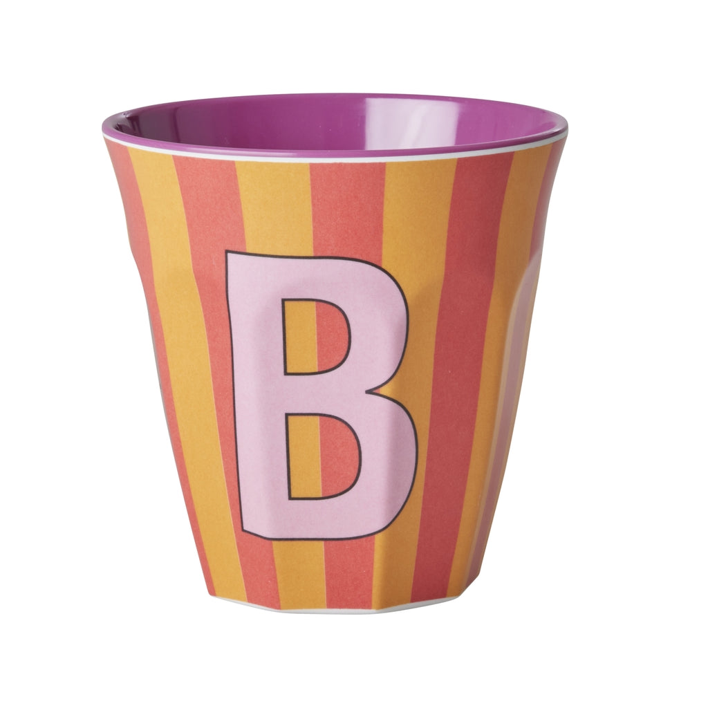 Buchstabenbecher-rosa gestreift