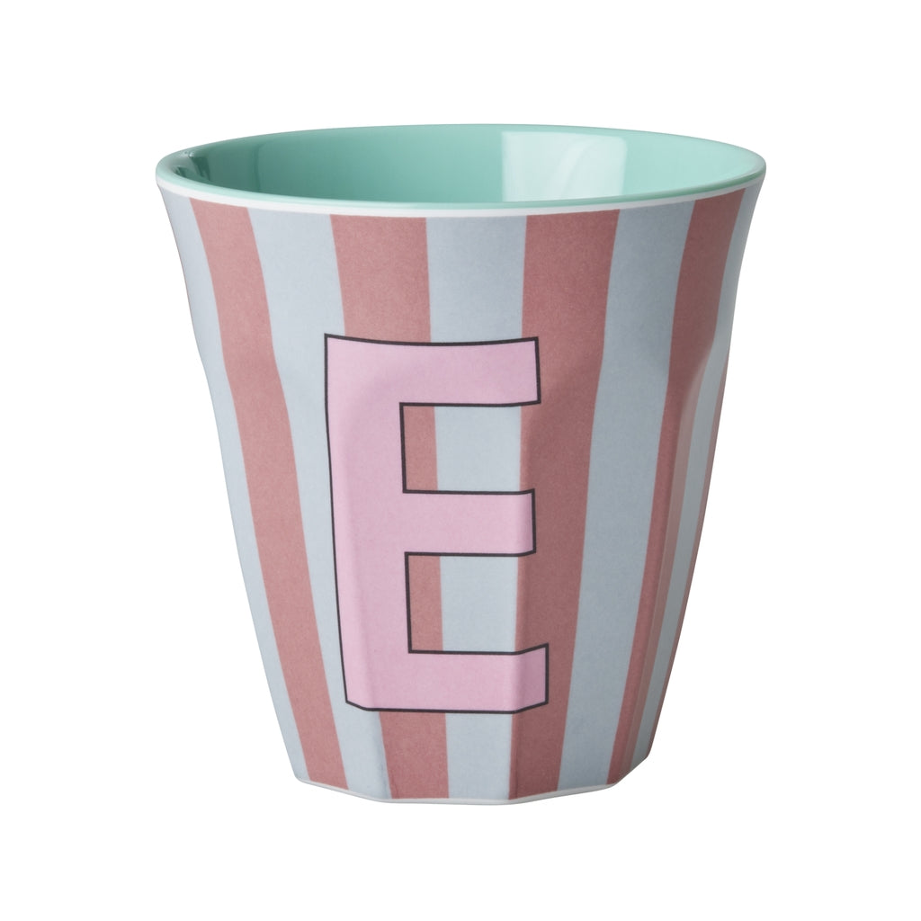 Buchstabenbecher-rosa gestreift