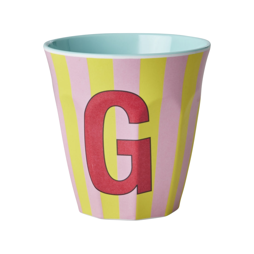Buchstabenbecher-rosa gestreift