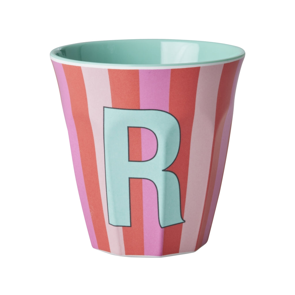 Buchstabenbecher-rosa gestreift