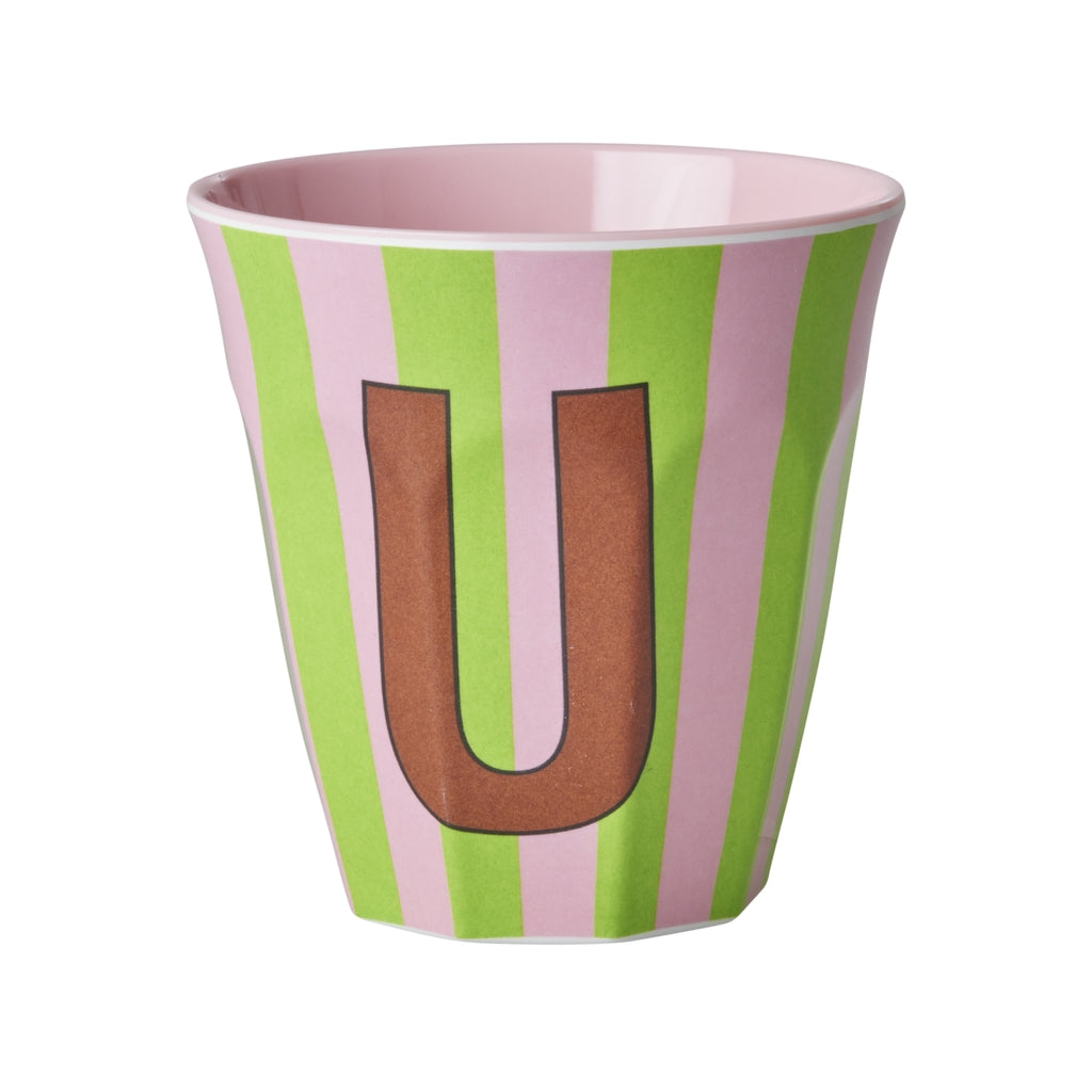 Buchstabenbecher-rosa gestreift