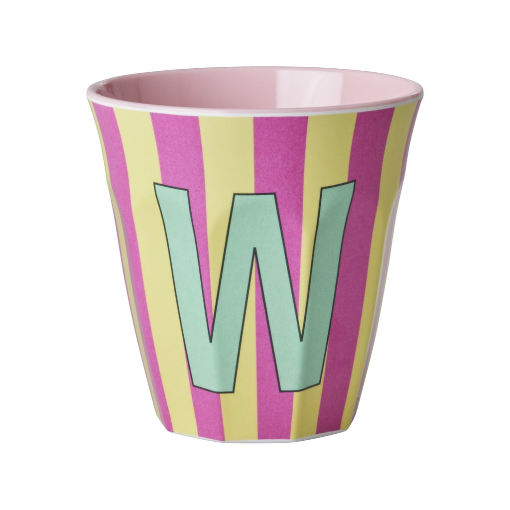 Buchstabenbecher-rosa gestreift