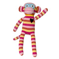 Kuscheltier Sockenaffe Midi Streifen rosa/gelb/orange