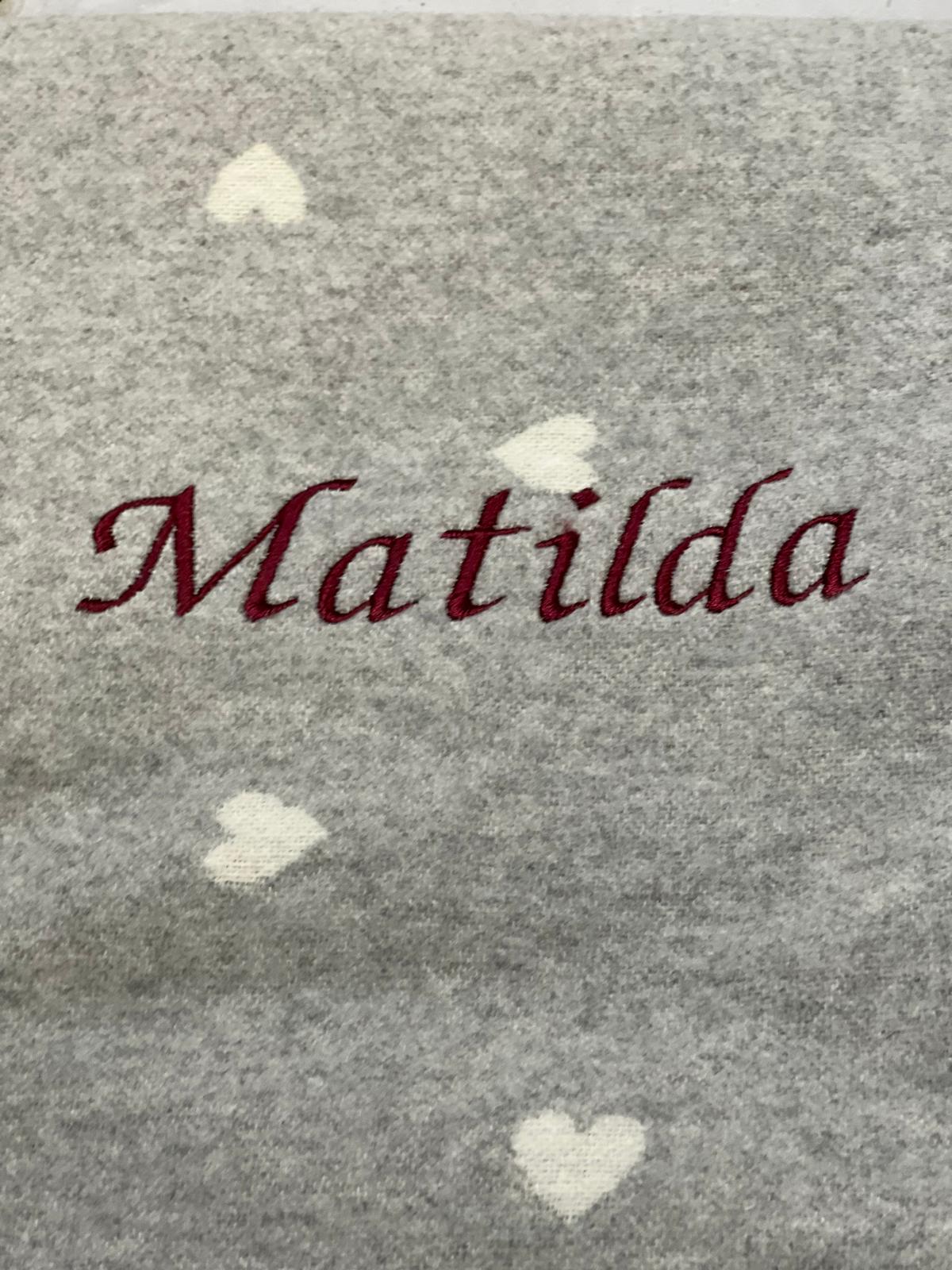 JUWEL Babydecke grau oder rosa “Herzen allover"