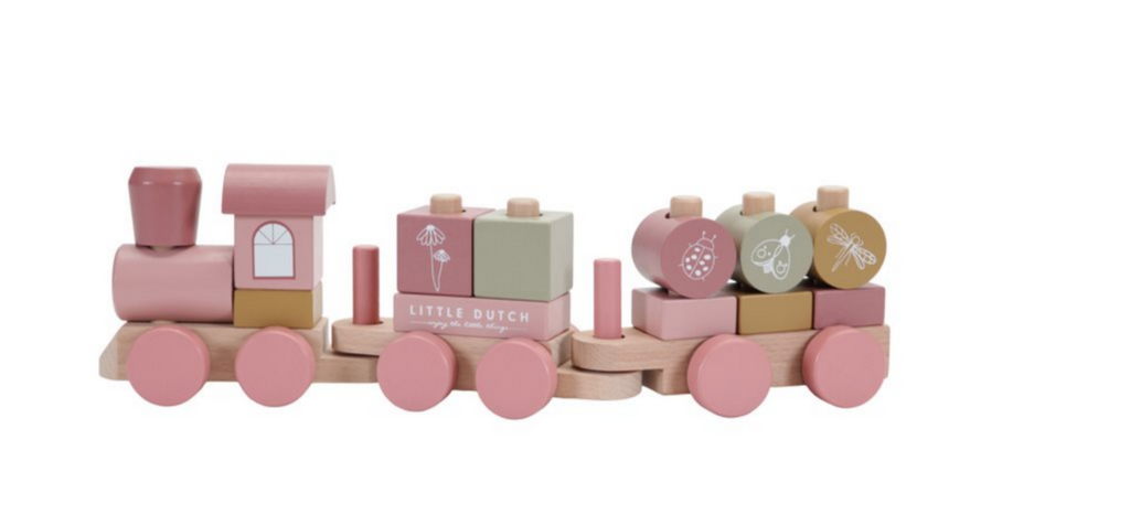 Holz-Eisenbahn mit Steck-Formen